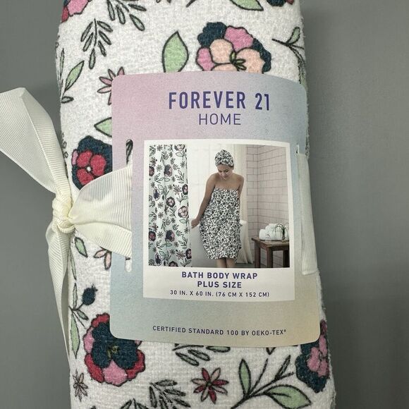 Floral Shower Curtain Matching Bath Body Wrap Only Set Plus Size - Picture 6 of 6